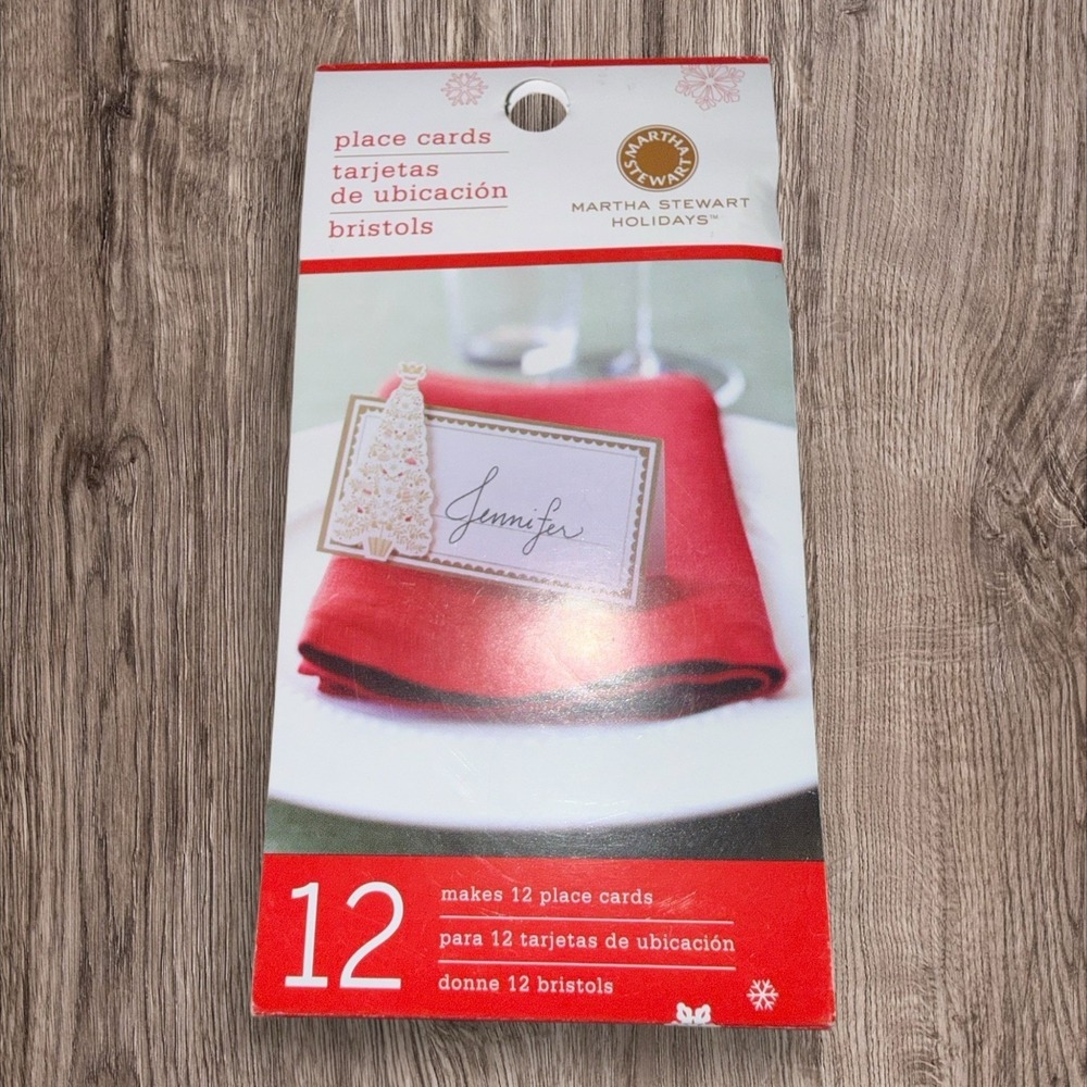 Martha stewart christmas place cards set of 12 new